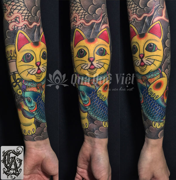 Mèo Thần Tài Tattoo Xăm Nghệ Thuật Độc Nhất Vô Nhị