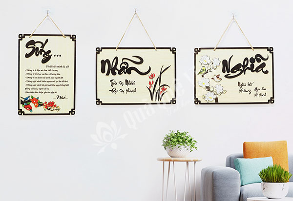 Tranh Gỗ Chữ Nhẫn Thư Pháp
