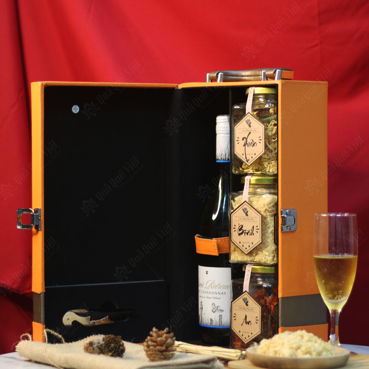 Hộp Quà Tết Xuân Bình An, Hộp Da Cao Cấp