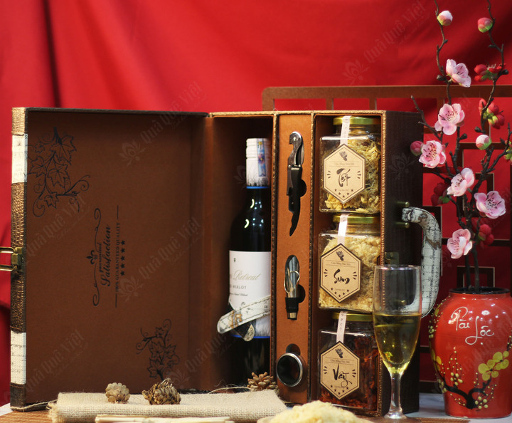 Hộp Quà Tết Cao Cấp Tết Sum Vầy, Mẫu Hộp Da - Q1665