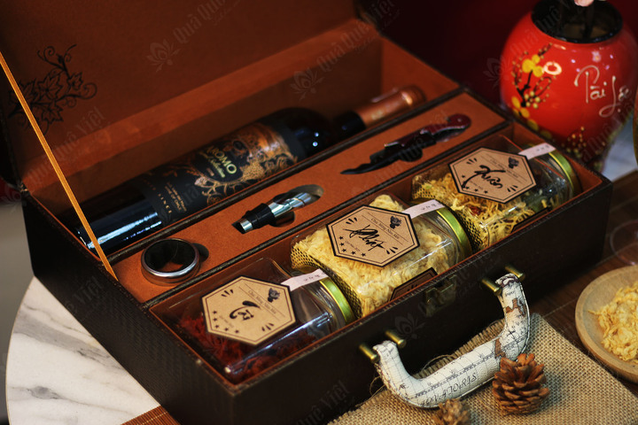 Hộp Quà Tết Da Cao Cấp Xuân Phát Tài 2 Ngăn - Q1664