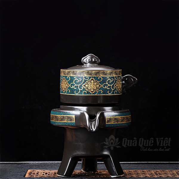 Bộ Ấm Chén Pha Trà Gốm Sứ  Hình Cối Xay Bao Gồm 2 Ấm 6 Chén