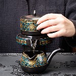 Bộ Ấm Chén Pha Trà Gốm Sứ  Hình Cối Xay Bao Gồm 2 Ấm 6 Chén