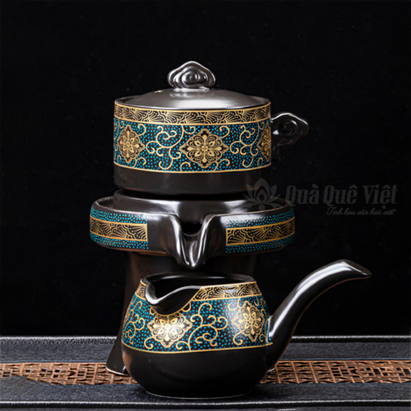 Bộ Ấm Chén Pha Trà Gốm Sứ  Hình Cối Xay Bao Gồm 2 Ấm 6 Chén