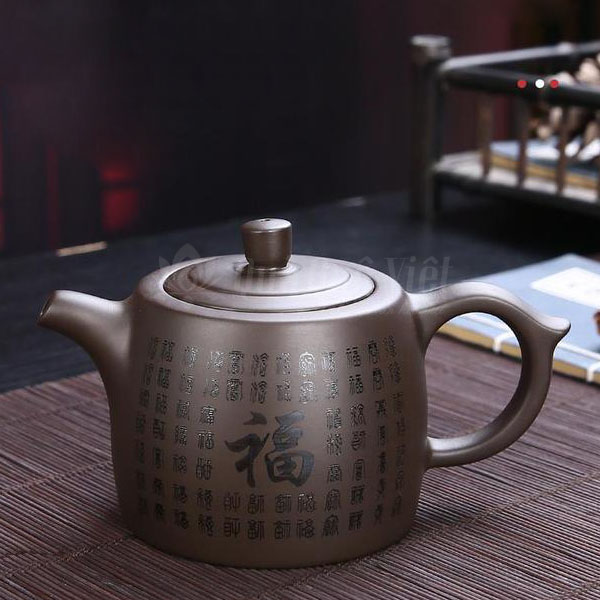 Bộ Ấm Trà Gốm Sứ Cao Cấp 2 Ấm 6 Chén Kèm Khay Trà Full Box