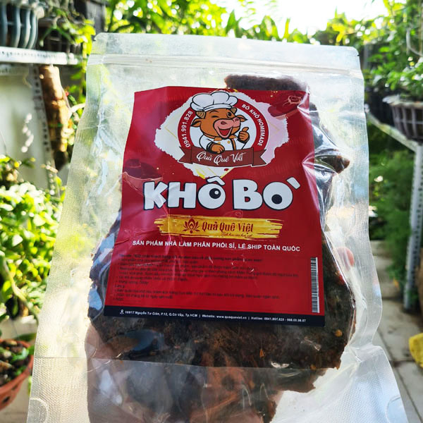 Khô Bò Miếng Tẩm Ớt Cay Gói 500gr