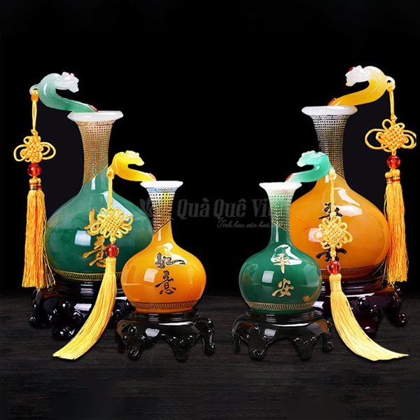 Bình Tài Lộc Phong Thủy Kèm Gậy Như Ý Mang Đến Tài Lọc và Bình An Cho Gia Chủ