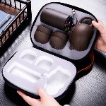 Bộ Ấm Trà Du Lịch Zisha Cầm Tay 1 Ấm 4 Chén Kèm Hủ Chứa Trà Tím Gốm Sứ