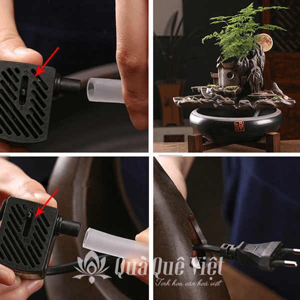 Hòn Non Bộ Mini Trong Nhà Có Thác Nước, Máy Phun Sương  và Đèn Led