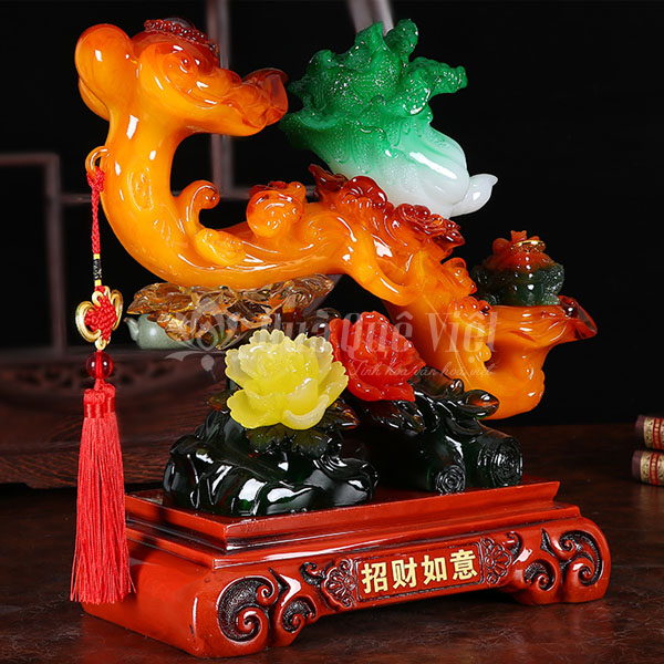 Gậy Như Ý Đỏ Cổng Bắp Cải, Cóc Thiềm Thừ Ngậm Tiền Vàng