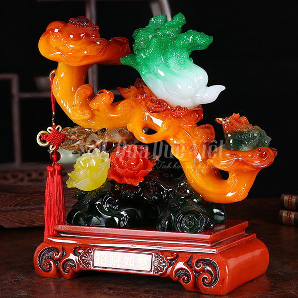 Gậy Như Ý Đỏ Cổng Bắp Cải, Cóc Thiềm Thừ Ngậm Tiền Vàng