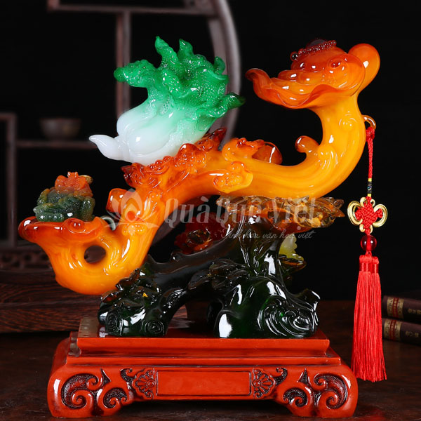 Gậy Như Ý Đỏ Cổng Bắp Cải, Cóc Thiềm Thừ Ngậm Tiền Vàng