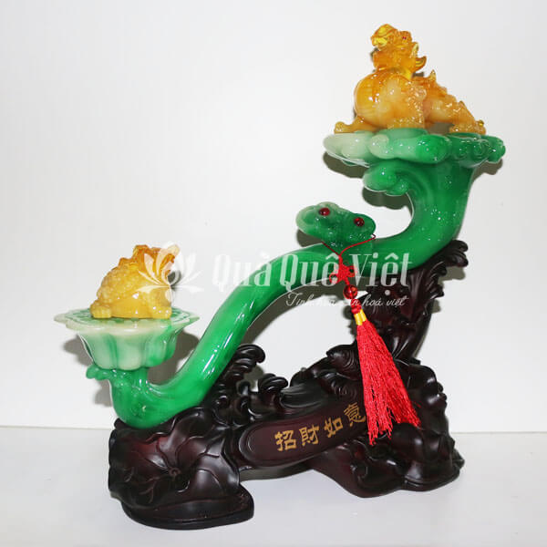 Gậy Như Ý Phong Thủy Xanh Ngọc Cổng Thiềm Thừ Và Tỳ Hưu