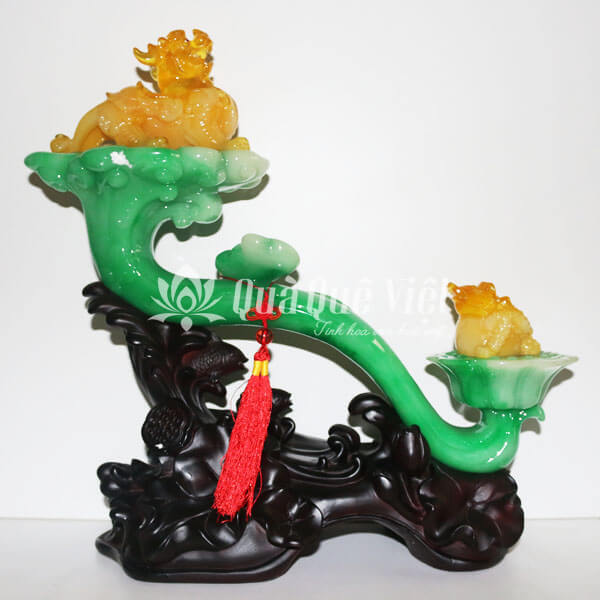 Gậy Như Ý Phong Thủy Xanh Ngọc Cổng Thiềm Thừ Và Tỳ Hưu