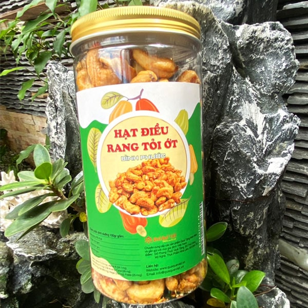 Hạt Điều Rang Tỏi Ớt Hủ 500gr, Loại 1 Nhập Từ Bình Phước
