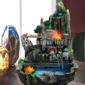 Hòn Non Bộ Mini Đẹp,  Tiểu Cảnh Non Bộ Có Thác Nước Chậu Nuôi Cá Cảnh
