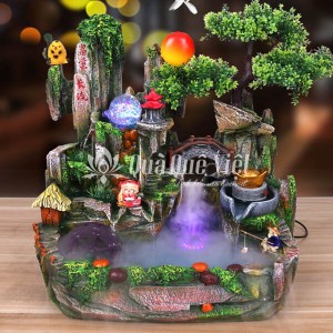 Hòn Non Bộ Mini Nuôi Cá, Có Đài Phun Nước Bonsai Cây Cảnh Trang Trí