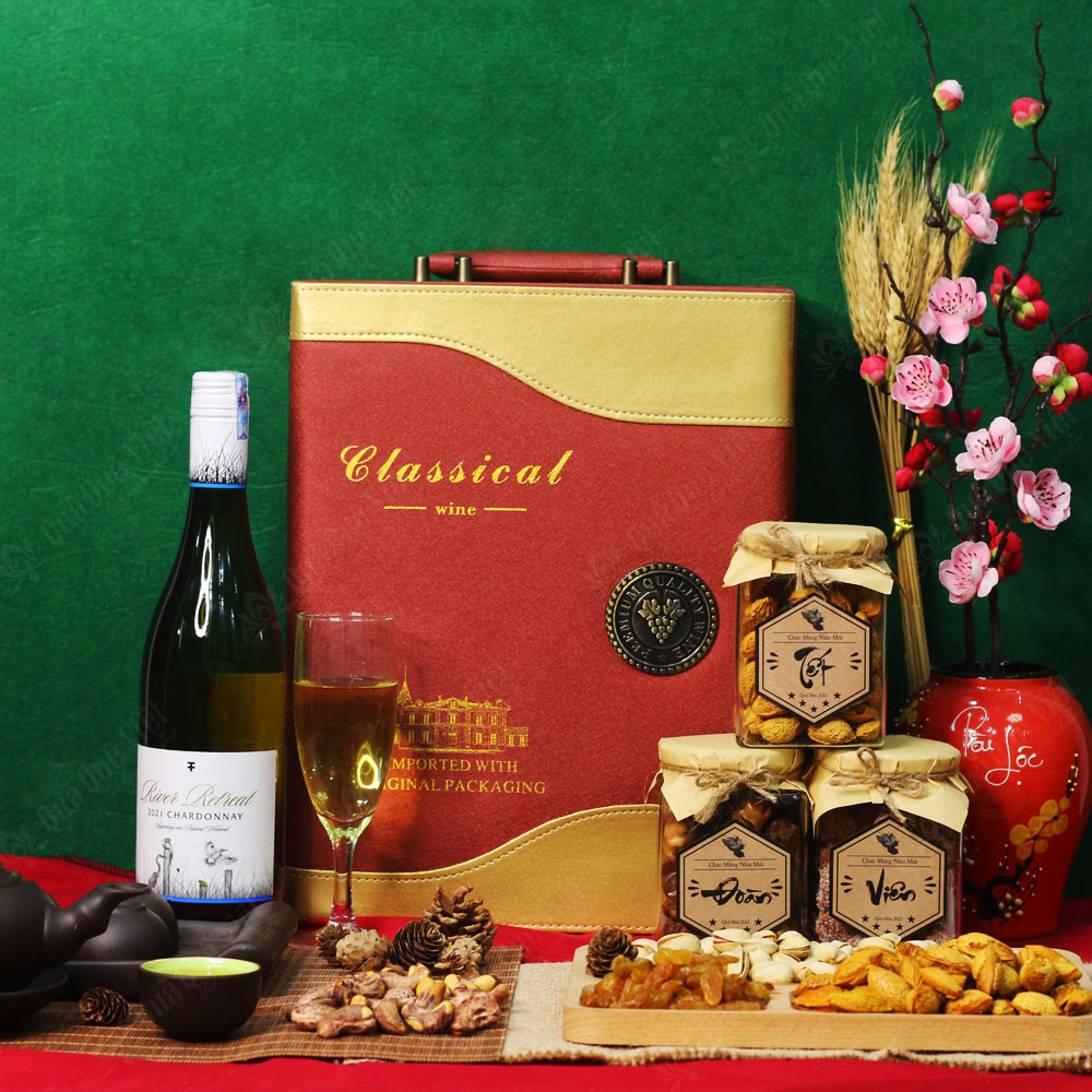 Hộp Quà Tết Đoàn Viên, Hộp Da Cao Cấp - Q1659