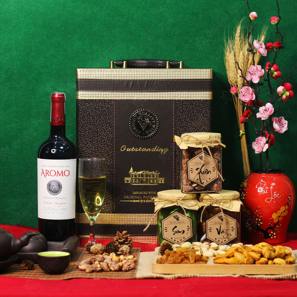 Hộp Quà Tết Đoàn Viên, Hộp Da Cao Cấp - Q1659