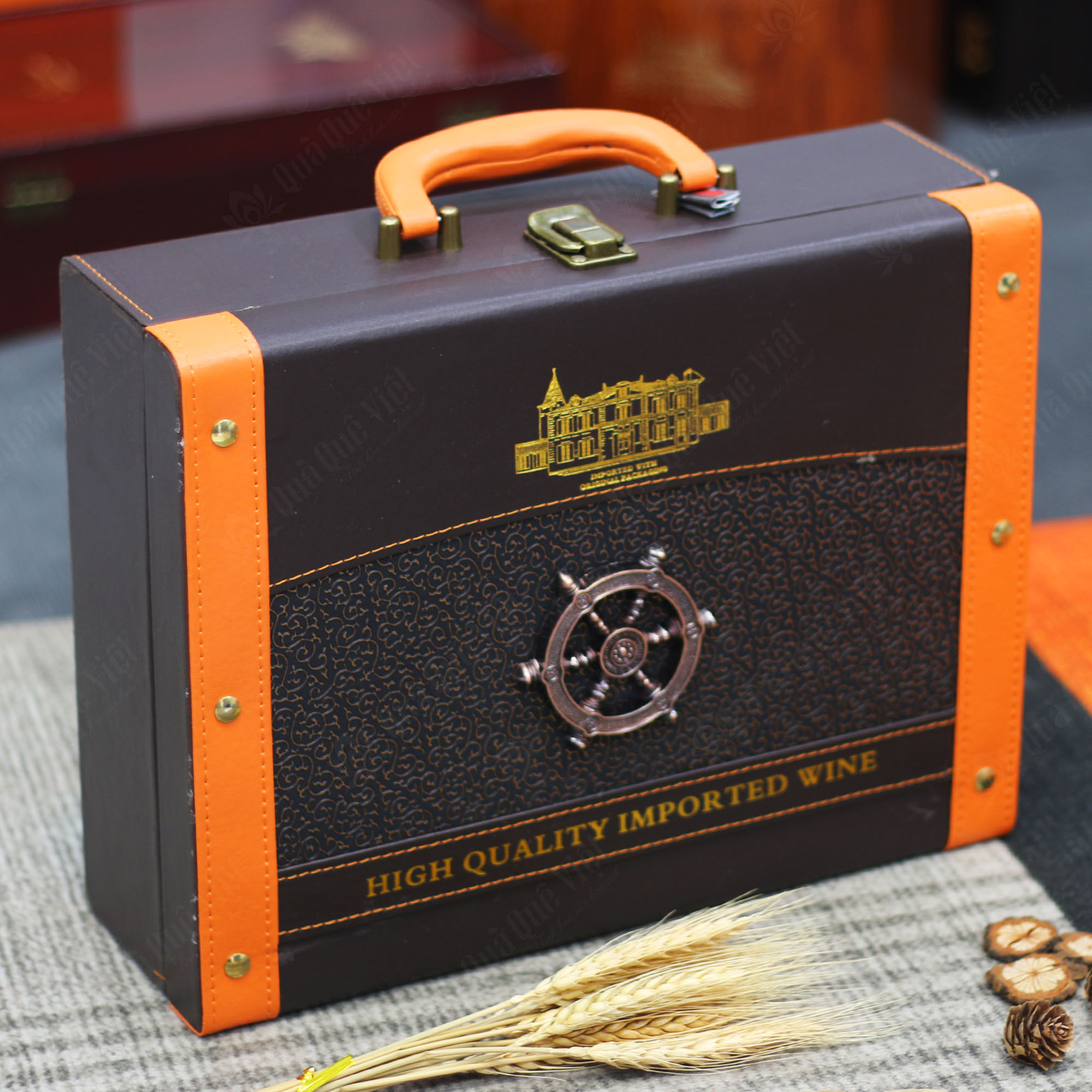 Hộp Quà Tết Nhập Khẩu, Mẫu Hộp Da Cao Cấp - Q1653