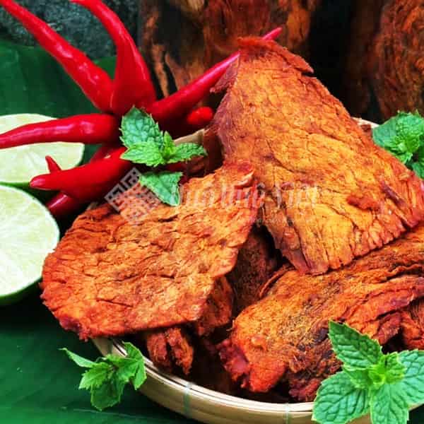 Khô Bò Miếng Ớt Cay Mềm Giòn Nhà Làm Hủ 300gr