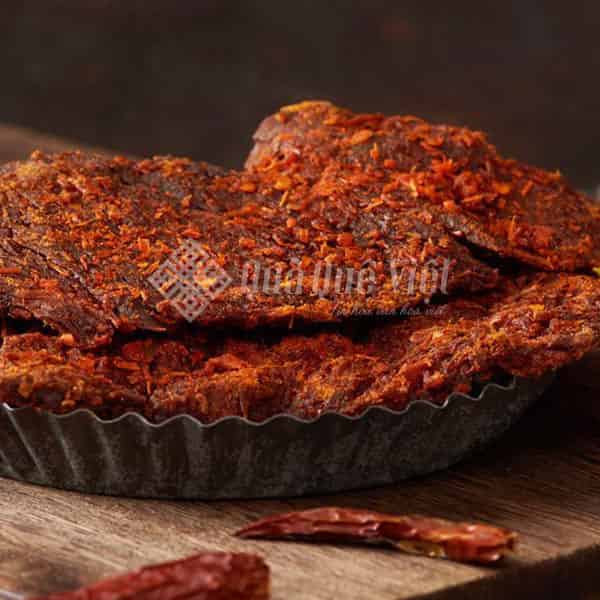 Khô Bò Miếng Ớt Cay Mềm Giòn Nhà Làm Hủ 300gr