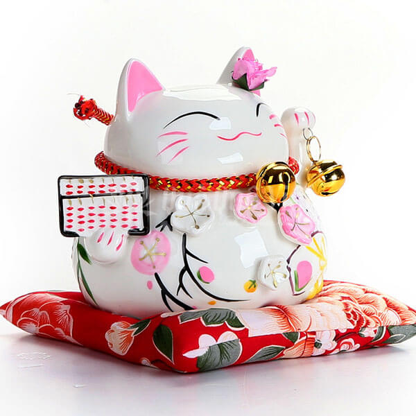 Mèo Thần Tài Cầm Bảng Tính Tiền