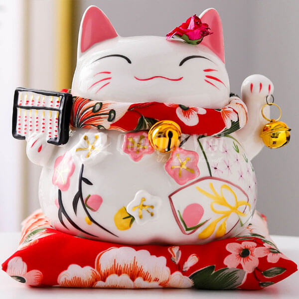 Mèo Thần Tài Cầm Bảng Tính Tiền