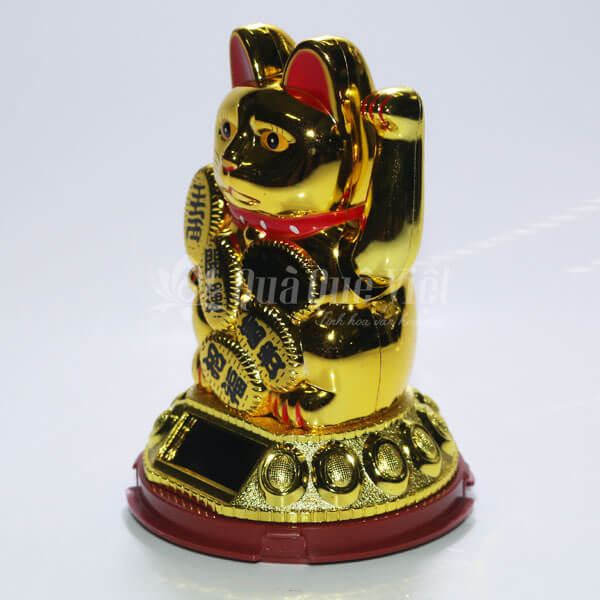 Mèo Thần Tài May Mắn Vẫy Tay Sử Dụng Pin Năng Lượng Mặt Trời