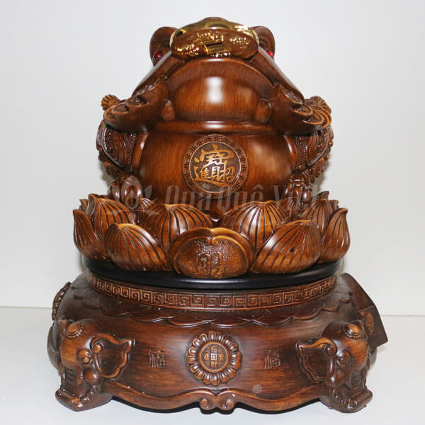 Thiềm Thừ Gỗ Ngậm Tiền Ngọc Ngự Hoa Sen