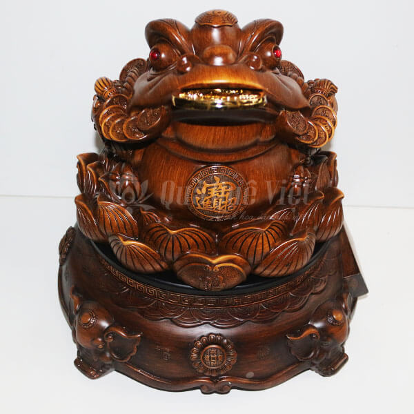 Thiềm Thừ Gỗ Ngậm Tiền Ngọc Ngự Hoa Sen