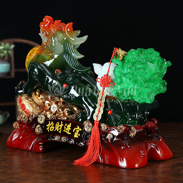 Tỳ Hưu Kéo Bắp Cải Ngọc Xanh Phong Thủy 