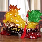 Tỳ Hưu Phong Thủy Ngọc Vàng Xanh Kéo Cải Cốc