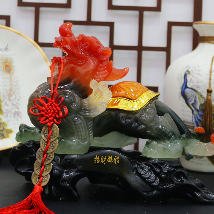 Tỳ Hưu Phong Thủy Xanh Ngọc Đỏ Size 29cm