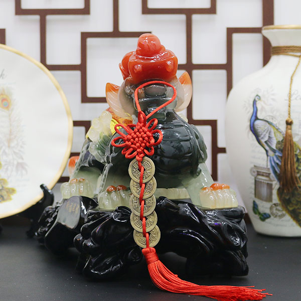 Tỳ Hưu Phong Thủy Xanh Ngọc Đỏ Size 29cm