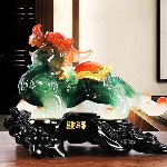 Tỳ Hưu Phong Thủy Xanh Ngọc Đỏ Size 22cm