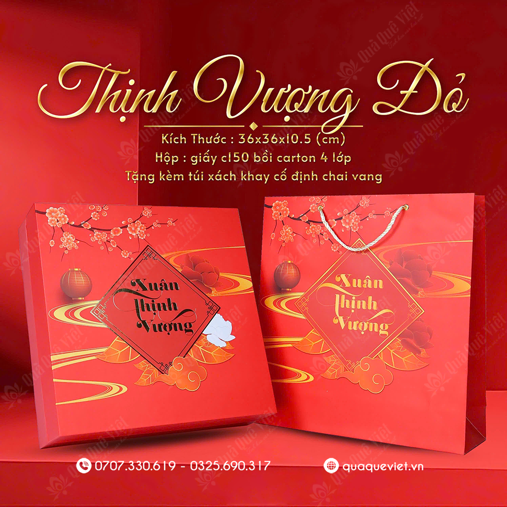 Vỏ hộp quà tết xuân thịnh vượng