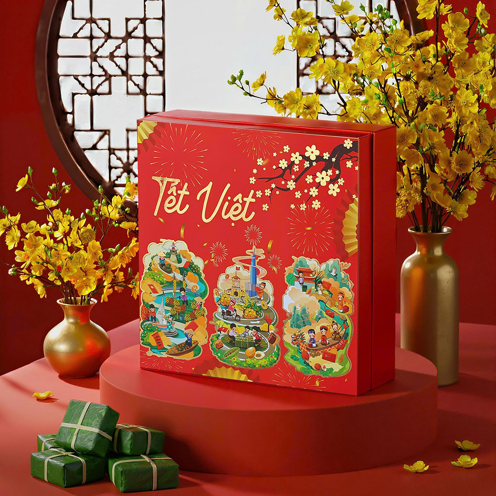 Vỏ hộp quà tết size 36x36x10,5cm